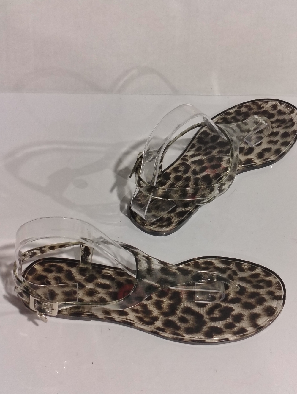 Jessica Simpson NWNB Clear Strap Leopard Print Women’s Sandals Sz 8